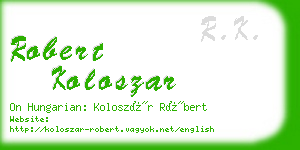 robert koloszar business card